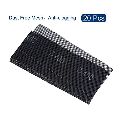 uxcell 20pcs Mesh Sanding Sheets 400 Grits 4-1/2-inch x 11-inch Mesh Sandpaper Pad for Wood Wall Repair, Dust-Free Wet/Dry Polish - style: 400 Grit