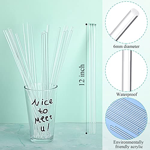 Zopeal 30 Pcs 12" Clear Acrylic Dowel Rod for Craft, 0.25'' / 6mm Diameter - size: 0.25 Inch (6 mm) Diameter