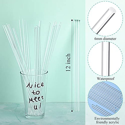 Zopeal 30 Pcs 12" Clear Acrylic Dowel Rod for Craft, 0.25'' / 6mm Diameter - size: 0.25 Inch (6 mm) Diameter