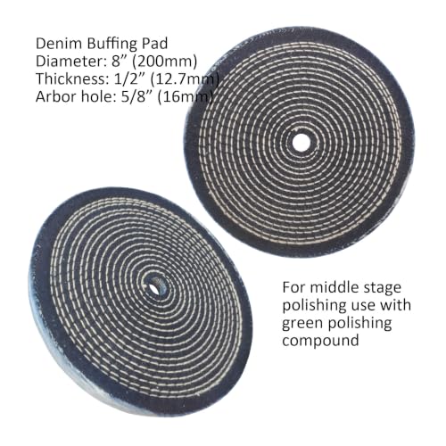 8" Stainless Steel Polishing Buffing Kit for Bench Grinder, 5/8" Hole-6pc