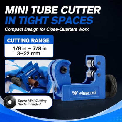 WISSCOOL Tube Cutter Set, 1/8"-2" OD Pipe Cutter Kit 4 in 1 - color: Blue, size: 4 in 1 Set