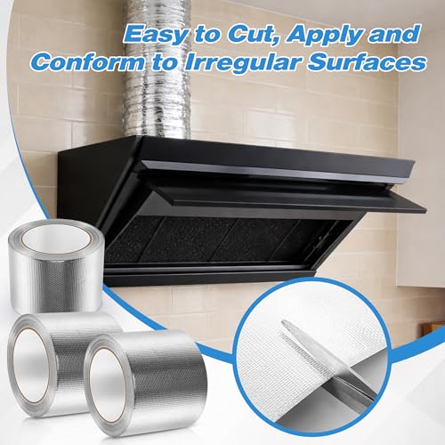 Dreyoo 3 Rolls Adhesive Aluminum Foil Heat Shield Tape, Heat Shield Tape