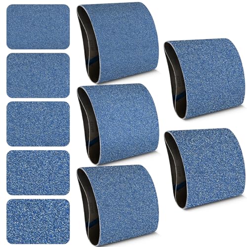 8x19 Inch Floor Sanding Belts 10 Pcs 5 Grits Sizes (2 Each of 40/60/80/100/120 Grits) Heavy Duty Belt Sander Zirconia Belt Sander Paper for Wood, Metal, Stainless Steel, Cars, and Furniture - size: 8x19 inch