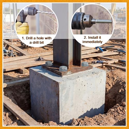 Hicarer 100 Pack 3/8" x 3" Concrete Screws Galvanized for Anchoring - size: 3/8" X 3"