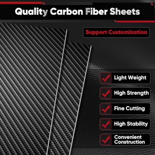 UHT 3K Carbon Fiber Sheet 400x500x2mm Twill Weave Matte Finish Plate - size: 400x500x2mm
