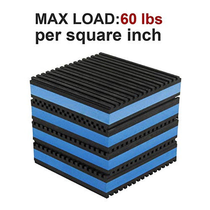 LBG Products Rubber Anti-Vibration Isolator Pads,Heavy Duty Blue EVA Pad for Air Conditioner,Compressors,HVAC,Treadmills etc (3'' X 3'' X 7/8'') - size: 3'' X 3''