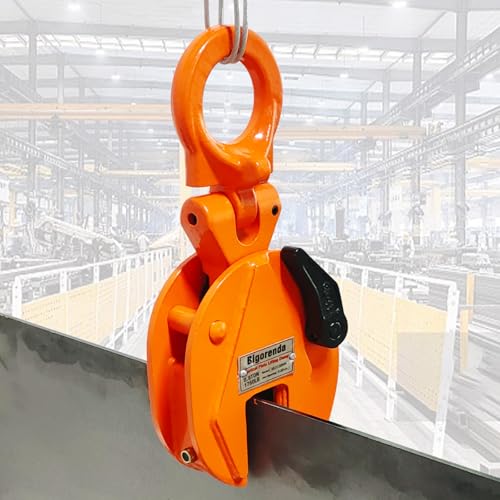 Vertical Plate Clamp 1760Lbs, 0.8 Ton Load Capacity Vertical Lifting Clamps, Heavy Duty Flexible Ring Sheet Metal Steel Clamps, Jaw Opening up to 0.6 inch Welding clamps, for Lifting and Transporting