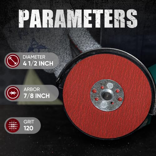 4.5" x7/8" Ceramic Resin Fiber Sanding Discs 120 Grit -25Pcs - style: 120grit-25Pack