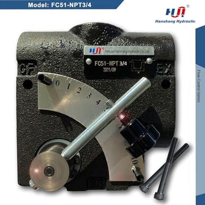 Hydraulic Adjustable Flow Directional Control Valve (3/4" NPT Port, 30 GPM, FC51 without Relief) - size: 3/4" NPT Port, 30 GPM, style: FC51 without Relief