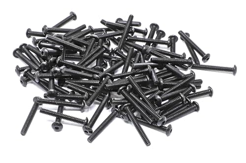 iexcell 100 Pcs #6-32 x 1 Alloy Steel 10.9 Grade Hex Socket Button Head Cap Screws Bolts Kit, Black Oxide Finish - size: #6-32 x 1"