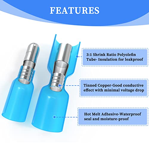 Qibaok 320PCS Heat Shrink Bullet Connectors Kit Female & Male Bullet Butt Terminals Insulated Waterproof Electrical Marine Crimp Automotive Connectors