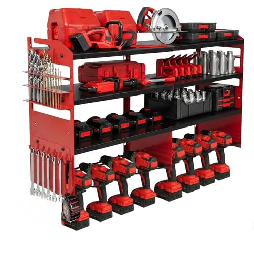 Large Power Tool Organizer Wall Mount - color: Red