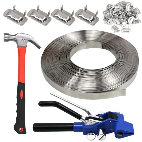 CNQLIS Strapping Banding Kit w/Ratchet Tensioner, 3/4" x100ft Coil