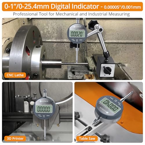Neoteck 25.4 mm/1" Digital Dial Indicator with 0.001mm/0.00005" Resolution - color: Silver Gray, size: 0-1''/0.00005''
