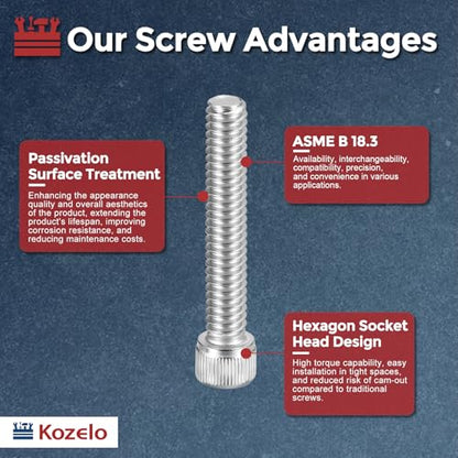 50pcs Socket Head Cap Screws 1/4-20x1-1/2 304 Stainless Steel Silver - color: Silver, size: 1/4"-20x1-1/2"