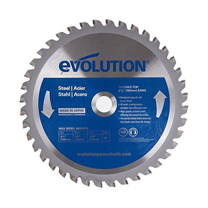 Evolution Power Tools 6-1/2BLADEST Steel Cutting Saw Blade, 6-1/2-Inch x 40-Tooth, Silver - size: 6-1/2 Inch, style: 40-Tooth