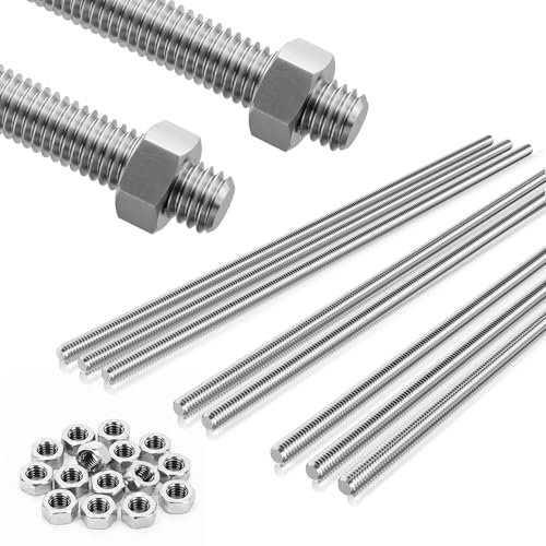 304 Stainless Steel M2 Threaded Rod,8 Pcs 10"(255mm) - size: M2x255mm