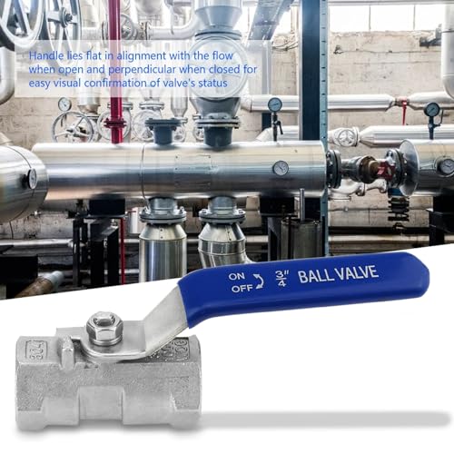 Stainless Steel Lever Handle with M10 Nut for DN20 Ball Valve, Quarter Turn Operation, Blue Plastic Grip & Chrome Plated Finish (DN20 3/4") - size: DN20 3/4"
