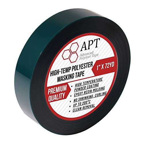 APT,2 Mil Polyester Tape with Silicone Adhesive, PET Tape, high Temperature, 3.5 mil Thickness, Powder Coating, E-Coating (1, 1" x 72Yds) - size: 1" x 72Yds