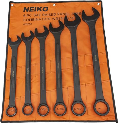 Neiko 03125A Heavy Duty Wrench Set | 6 Piece | SAE | 12-Pt Combination Box Ends - size: 6 Piece, style: SAE
