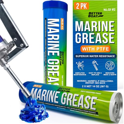 Better Boat Marine Grease Tube, 2 Pack 14 Oz, Waterproof High Temp Trailer - size: 2PK 14oz