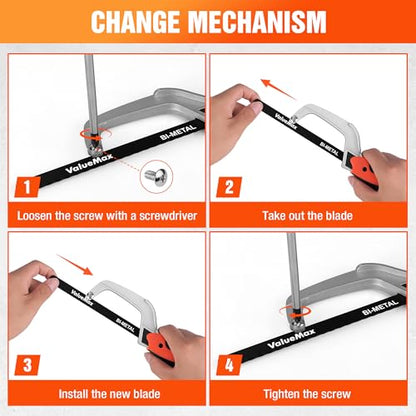 ValueMax Mini Hack Saw with Extra 1 Piece Bi-Metal 10 Inch Blade