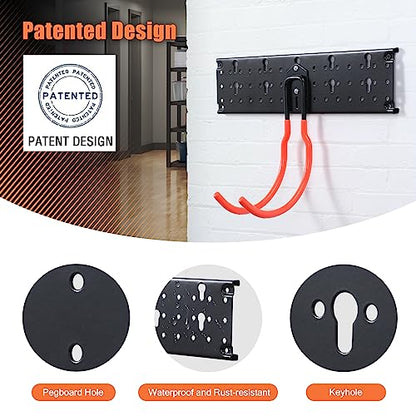 Ultrawall Multi-Storage Garage Hooks, Wall-Mounted Garden Tool Organizer