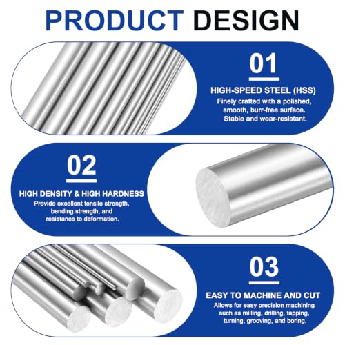 MECCANIXITY Round Steel Rod 7.5mmx100mm Lathe Bar Stock Tool Metal Dowel - size: 7.5mm x 100mm