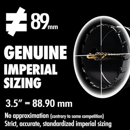 3.5" Tungsten Carbide Tipped Hole Saw Drill Bit for Hard Metal, 88.9mm Hole Cutter for Sheet Metal, Stainless Steel, Iron, Wood, Plastic - size: 3-1/2 in