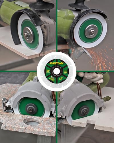 Diamond Blades 5 Inch 5pcs- KURSTOL Diamond Multi-Purpose Saw Blades Angle Grinder Cutting Disc for Marble, Granite, Tile, Ceramic, Porcelain, Metal, Stone - size: 5 Inch