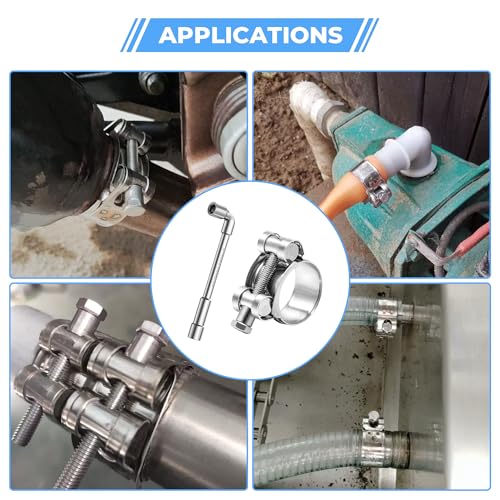 6 Pack 17-19mm (0.67-0.75") T-Bolt Hose Clamp, Stainless Steel_304 Intercooler Pipe Tube Clamps, Turbo Pipe Clamps, Heavy Duty Radiator Hose Clamp, T-bolt Intake Clamp - size: 0.67 - 0.75 inches