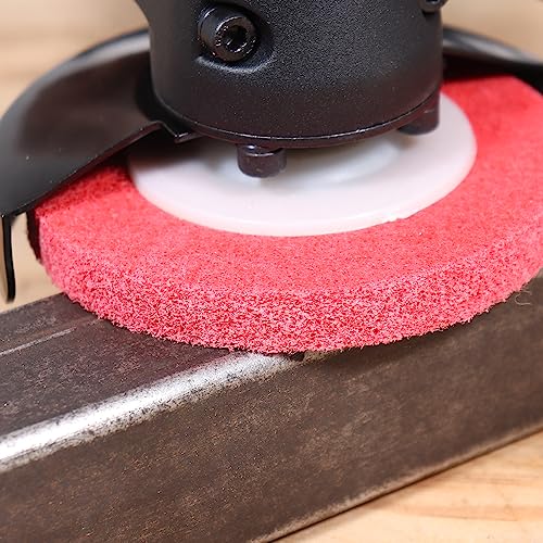 4 Inch x 5/8 Inch Fine Nylon Fiber Buffing Polishing Wheel for Angle Grinder 9P Hardness Round-Red Sanding Disc 5 Pack - style: Fine 9P 5Pcs
