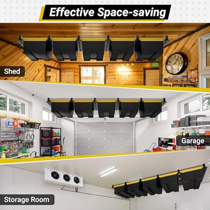 5-bin Overhead Garage Storage Rack, Ceiling Storage Racks - size: for 5 Bins