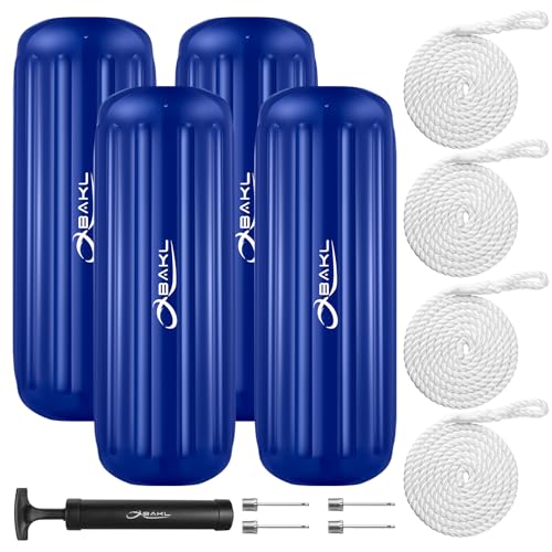 4 Pack 10 x 28 Inches Boat Fenders Bumpers for Docking - color: Royal Blue