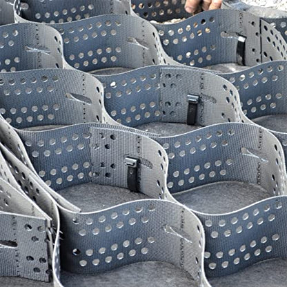Geocell 2inch Tall Gravel Stabilizing Grid Panels 230sf per Panel - Made in USA - Paver and Flagstone Base, Patios, Walkways, Trails, Landscaping, Shed Foundations - 1885lbs per SF Strength