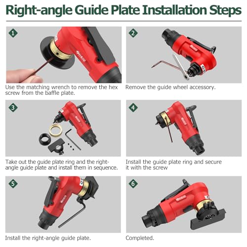Upgraded Pneumatic Chamfer Tool with Straight Guide Plate Save Guide Wheels - color: Red