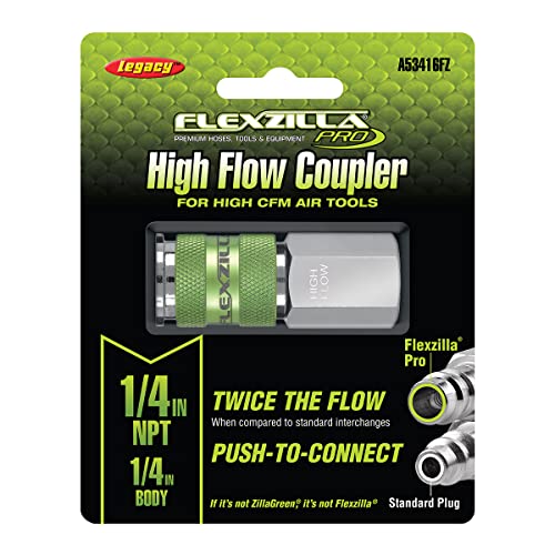 Flexzilla Pro High Flow Coupler, 1/4" Body, 1/4" FNPT - A53416FZ - style: Coupler FNPT