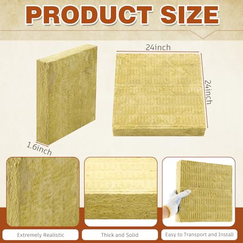 GlikCeil 4 Pcs Mineral Wool Insulation Board, 24"X 24" X 1.6", Acoustic