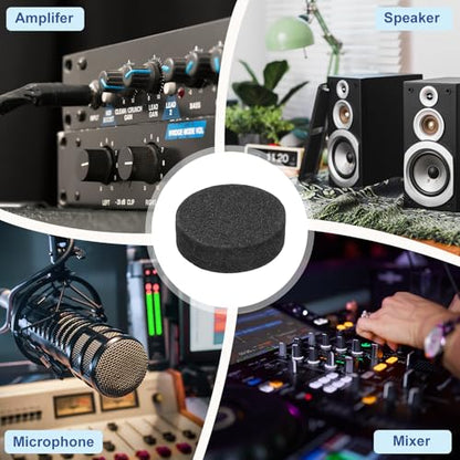 MECCANIXITY 4 Pcs Single Sided Speaker Isolation Feet Pads, 20mmx5mm Non Slip Foam Shock Absorption Base Pad Amplifier Stand Feet Mat for Speaker HiFi Home Theater Sound System, Black - size: 20mmx5mm