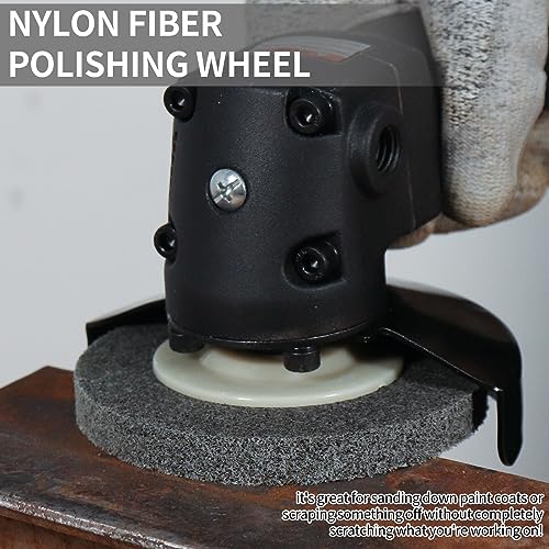 4 Inch x 5/8 Inch Fine Nylon Fiber Buffing Polishing Wheel for Angle Grinder 7P Hardness Round-Grey Sanding Disc 5 Pack - style: Fine 7P 5Pcs