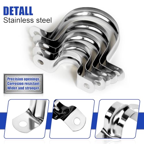 30Pcs 1 Inch Stainless Steel Conduit Clamps - size: 1 inch（25 mm）30 pcs