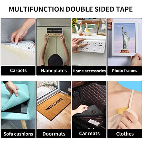 Birllaid Fabric Tape Multifunctional Double Sided Tape for Clothes, Carpet - size: 1inchx66FT(20m)