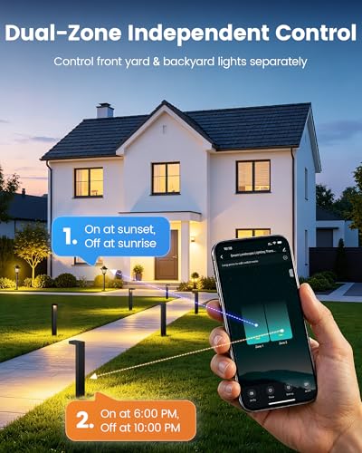SURAIELEC 300W Wi-Fi Low Votage Landscape Transformer, 2 Zones, 12V 15V AC