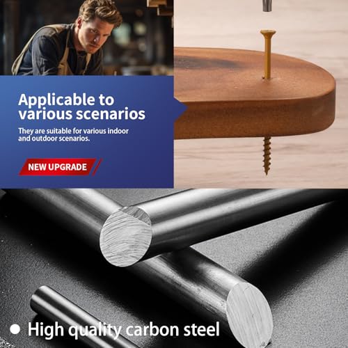 #8 x 2 Inch Deck Screws (255Pcs) 2lb. Exterior Wood Screws. Carbon Steel, Tan, Flat Head, Rust Resistant epoxy Coated, with T25 Star Bit - color: Tan, size: #8 x 2"