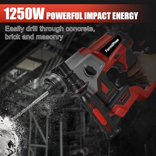 SDS Plus Rotary Hammer for Milwaukee M18 Battery (No Battery) - color: Red