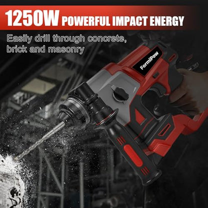 SDS Plus Rotary Hammer for Milwaukee M18 Battery (No Battery) - color: Red