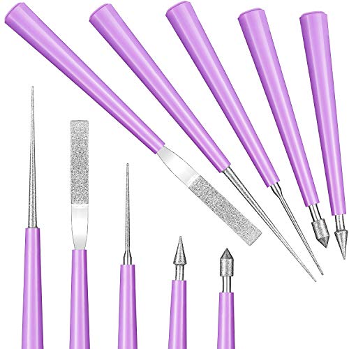 Mudder 10 Pcs Bead Reamer for Jewelry Making, DIY Tipped Diamond Reamer