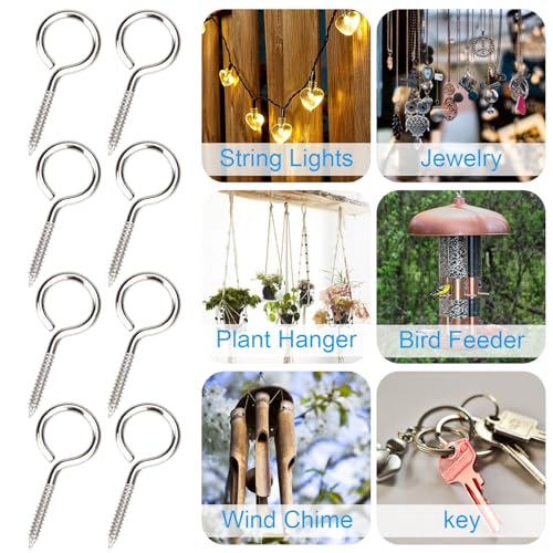 Aovchei 30pcs 304 Stainless Steel 1.57 Inches Eye Screws, Screw Hooks - color: 304, size: 1.57 Inch 30pcs