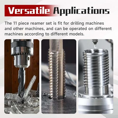 findmall 11Pcs Adjustable Reamers H4-H14 High Speed Steel Adjustable Hand Reamers 11.75mm-38mm, Metric
