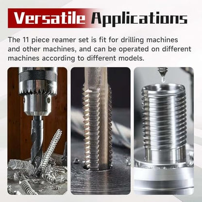 findmall 11Pcs Adjustable Reamers H4-H14 High Speed Steel Adjustable Hand Reamers 11.75mm-38mm, Metric